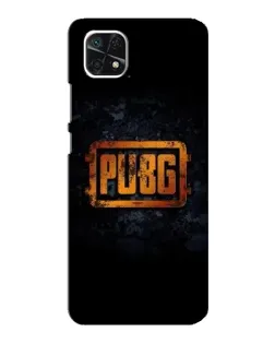 Чехол для Samsung Galaxy A22 5G с картинкой «PUBG — золотой логотип»
