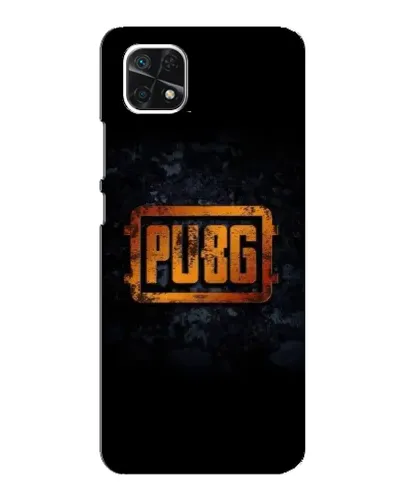 Чехол для Samsung Galaxy A22 5G с картинкой «PUBG — золотой логотип»