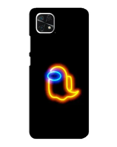 Чехол для Samsung Galaxy A22 5G с картинкой «Among Us неоновое сияние»