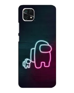 Чехол для Samsung Galaxy A22 5G с картинкой «Among Us неон-арт»