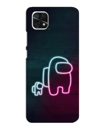 Чехол для Samsung Galaxy A22 5G с картинкой «Among Us неон-арт»