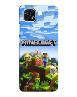 Чехол для Samsung Galaxy A22 5G с картинкой «Minecraft классический мир»