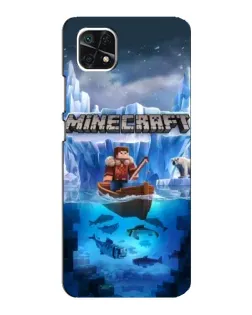 Чехол для Samsung Galaxy A22 5G с картинкой «Minecraft ледяной мир»