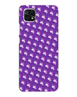 Чехол для Samsung Galaxy A22 5G с картинкой «Единороги на фиолетовом»