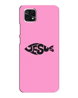 Чехол для Samsung Galaxy A22 5G с картинкой «Розовый символ  Jesus»