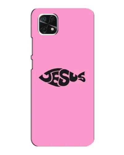 Чехол для Samsung Galaxy A22 5G с картинкой «Розовый символ  Jesus»