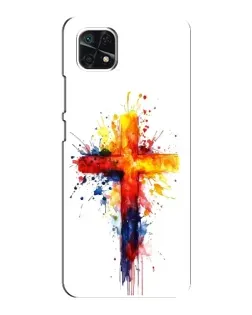 Чехол для Samsung Galaxy A22 5G с картинкой «Акварельный крест»