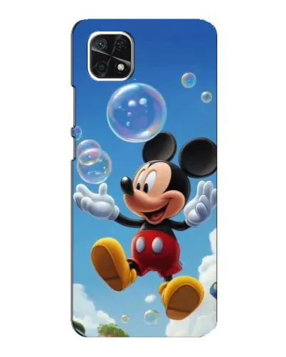 Чехол для Samsung Galaxy A22 5G с картинкой «Mickey и мыльные пузыри»