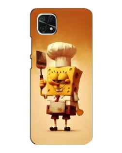 Чехол для Samsung Galaxy A22 5G с картинкой «Губка Боб повар»