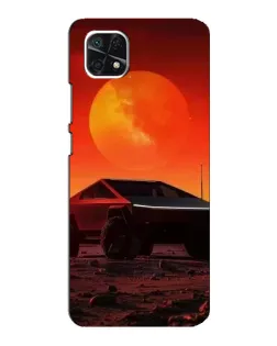 Чехол для Samsung Galaxy A22 5G с картинкой «Cybertruck на Марсе»
