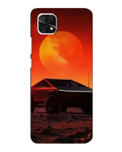 Чехол для Samsung Galaxy A22 5G с картинкой «Cybertruck на Марсе»