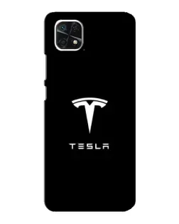 Чехол для Samsung Galaxy A22 5G с картинкой «Tesla White Logo»