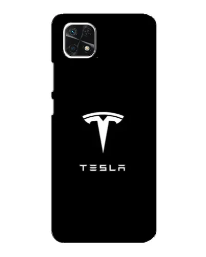 Чехол для Samsung Galaxy A22 5G с картинкой «Tesla White Logo»