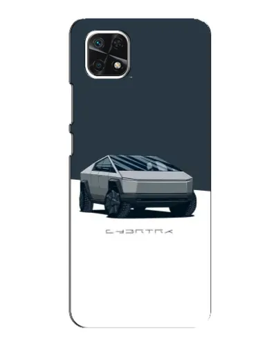 Чехол для Samsung Galaxy A22 5G с картинкой «Серебристый Cybertruck Tesla»