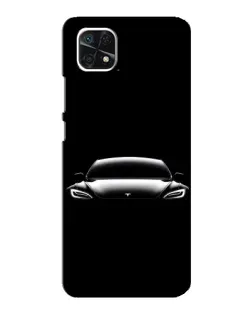 Чехол для Samsung Galaxy A22 5G с картинкой «Фары Tesla Night»