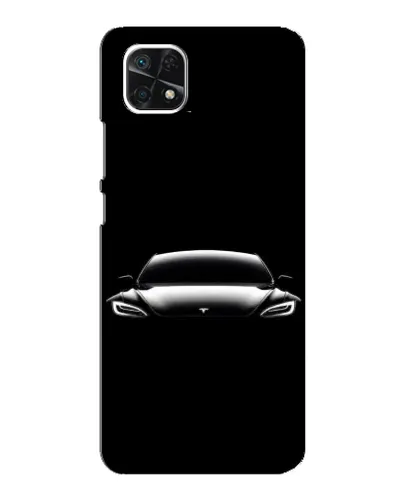 Чехол для Samsung Galaxy A22 5G с картинкой «Фары Tesla Night»