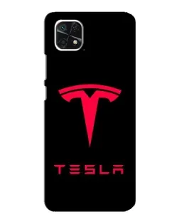 Чехол для Samsung Galaxy A22 5G с картинкой «Tesla Red Logo»