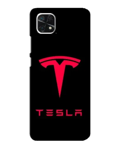 Чехол для Samsung Galaxy A22 5G с картинкой «Tesla Red Logo»