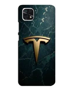 Чехол для Samsung Galaxy A22 5G с картинкой «Мраморная Tesla Gold»