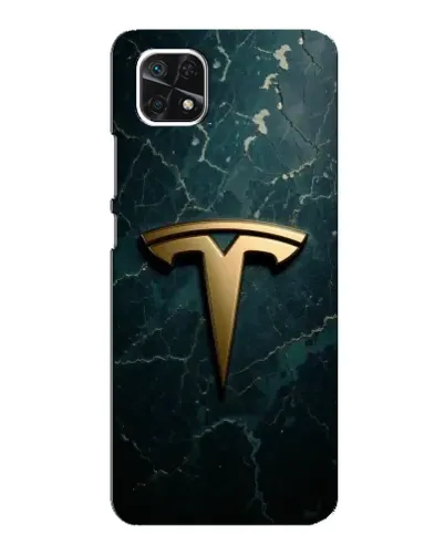 Чехол для Samsung Galaxy A22 5G с картинкой «Мраморная Tesla Gold»