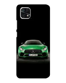 Чехол для Samsung Galaxy A22 5G с картинкой «Mercedes — неоновый лого»