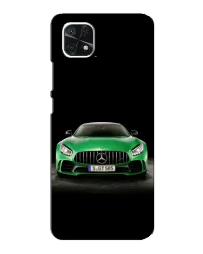 Чехол для Samsung Galaxy A22 5G с картинкой «Mercedes — неоновый лого»