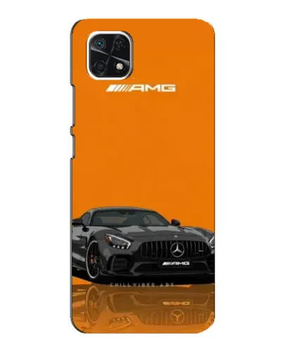 Чехол для Samsung Galaxy A22 5G с картинкой «Оранжевый Mercedes AMG»