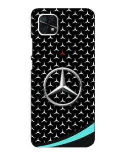Чехол для Samsung Galaxy A22 5G с картинкой «Mercedes — бирюзовый акцент»