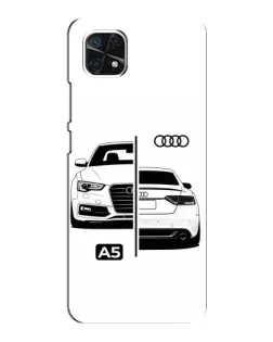 Чехол для Samsung Galaxy A22 5G с картинкой «Audi — контрастный дизайн»