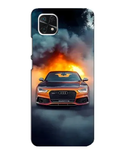 Чехол для Samsung Galaxy A22 5G с картинкой «Audi в огненном дыму» Чехол для Samsung Galaxy A22 5G с картинкой «Audi в огненном дыму»