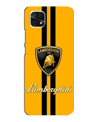 Чехол для Samsung Galaxy A22 5G с картинкой «Lamborghini Stripe желтый»