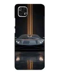 Чехол для Samsung Galaxy A22 5G с картинкой «Lamborghini золотые линии»