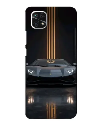 Чехол для Samsung Galaxy A22 5G с картинкой «Lamborghini золотые линии»