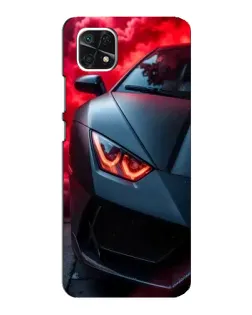 Чехол для Samsung Galaxy A22 5G с картинкой «Lamborghini красное сияние»