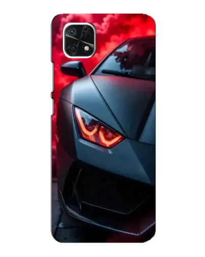 Чехол для Samsung Galaxy A22 5G с картинкой «Lamborghini красное сияние»