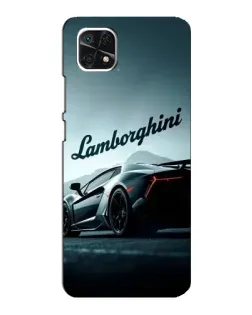 Чехол для Samsung Galaxy A22 5G с картинкой «Классическая надпись Lamborghini»