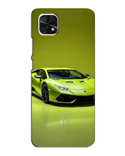 Чехол для Samsung Galaxy A22 5G с картинкой «Салатовый Lamborghini Huracan»