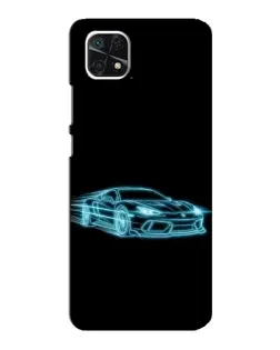 Чехол для Samsung Galaxy A22 5G с картинкой «Неоновый контур Lamborghini»