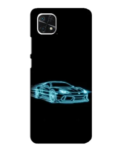 Чехол для Samsung Galaxy A22 5G с картинкой «Неоновый контур Lamborghini»