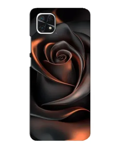 Чехол для Samsung Galaxy A22 5G с картинкой «Шелковая черная роза»