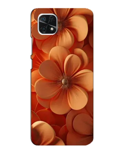 Чехол для Samsung Galaxy A22 5G с картинкой «Оранжевый макро цветок»