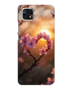 Чохол для Samsung Galaxy A22 5G з картинкою «Рожевий цвіт сердечко на тлі заходу» Чохол для Samsung Galaxy A22 5G з картинкою «Рожевий цвіт сердечко на тлі заходу»