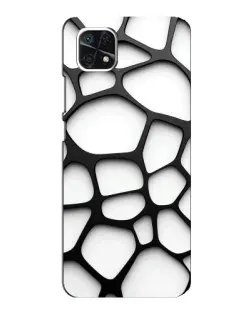 Чохол для Samsung Galaxy A22 5G з картинкою «Біла об'ємна сітка»