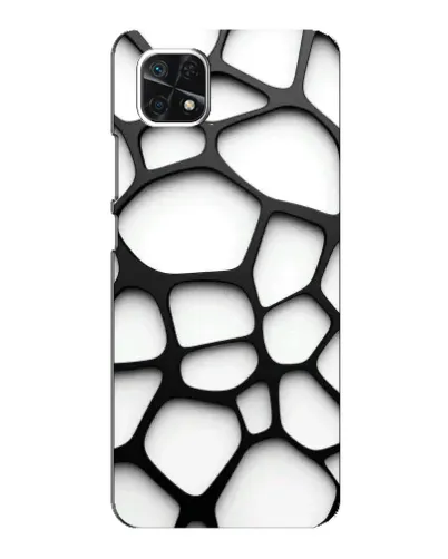 Чехол для Samsung Galaxy A22 5G с картинкой «Белая объемная сетка»