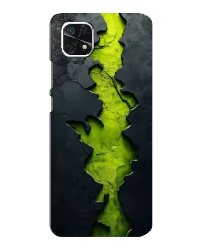 Чехол для Samsung Galaxy A22 5G с картинкой «Салатовый разлом скалы»