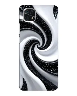 Чохол для Samsung Galaxy A22 5G з картинкою «Чорно-біла спіраль»