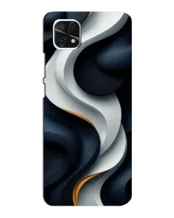 Чохол для Samsung Galaxy A22 5G з картинкою «Об'ємні чорно-білі стрічки»