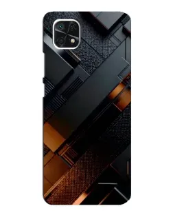 Чехол для Samsung Galaxy A22 5G с картинкой «Черные геометрические блоки»