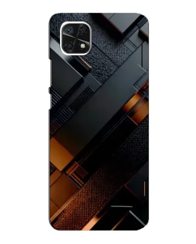 Чехол для Samsung Galaxy A22 5G с картинкой «Черные геометрические блоки»