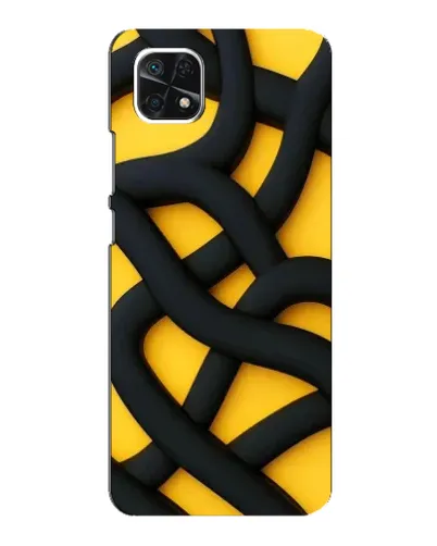 Чехол для Samsung Galaxy A22 5G с картинкой «Черное желтое переплетение»